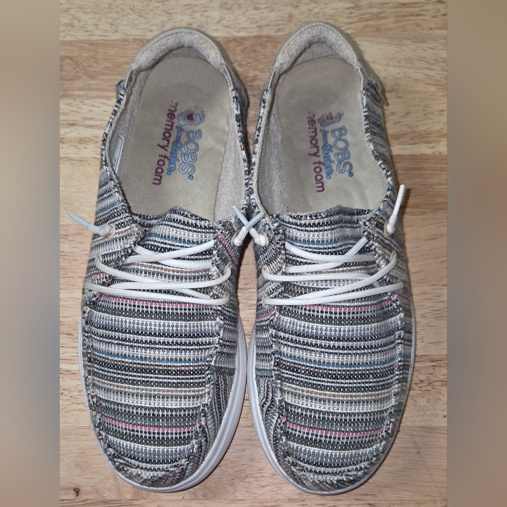 BOBS From Sketchers Striped Casual Shoes 9.5